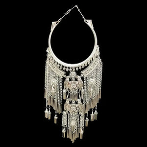 Yunnan ethnic style exaggerated large collar Miao pendant necklace Miao silver jewelry performance - Yandan_Hanfu