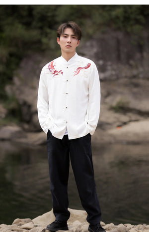 New Chinese Tang style Chinese style button top embroidered jacket Mao suit jacket - Yandan_Hanfu