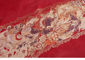 Ming-Dynasty wedding clothes round neck robe men's stand-up collar large-sleeved jacket Xiacheng horse face skirt women's Hanfu - Yandan_Hanfu