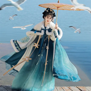 Yan Ruyu Hanfu women's Tang Dynasty fairy Han elements daily autumn and winter shawl cloak - Yandan_Hanfu