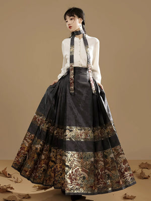 Ming Dynasty Hanfu women's horse skirt sweater autumn and winter suit - Yandan_Hanfu