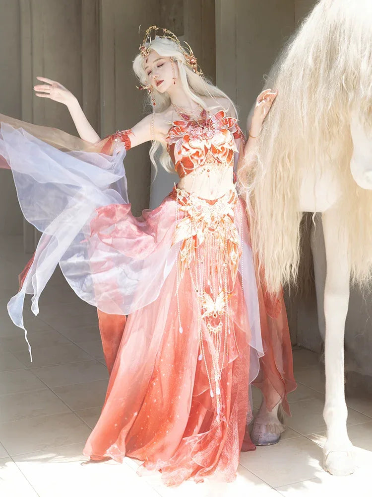 Butterfly of the Desert – Apsara-Inspired Costume in Dunhuang Western Style - Yandan_Hanfu