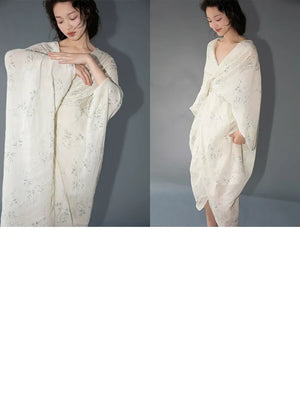 100% Ramie Modern Chinese Dress – Zen-Inspired Summer Travel Maxi with Relaxed Silhouette - Yandan_Hanfu