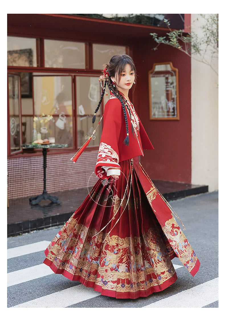 Luan Feng Heming red wedding Hanfu set product photo 9