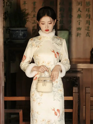 national style tea cheongsam, autumn clothes - Yandan_Hanfu