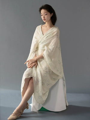 100% Ramie Modern Chinese Dress – Zen-Inspired Summer Travel Maxi with Relaxed Silhouette - Yandan_Hanfu