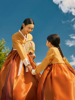 Family Matching Hanbok – Palace Style Brown Korean Ethnic Traditional Outfit - Yandan_Hanfu