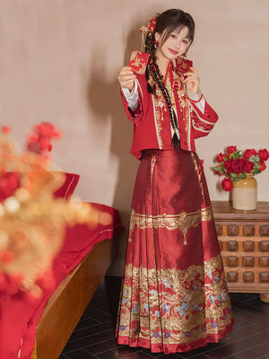 Luan Feng Heming red wedding Hanfu set product photo 2