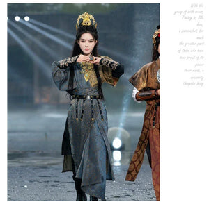 Tang Dynasty | Hanfu Tang Yuan Collar Tang Half Arm - Yandan_Hanfu