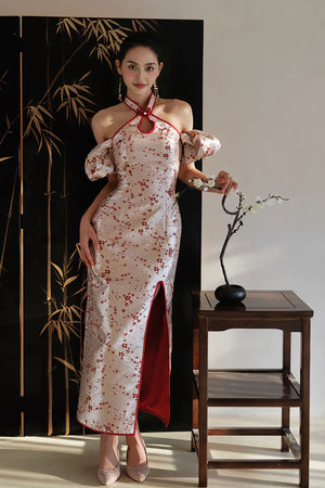 "Huanmei" red cheongsam bride wedding dress toast dress engagement - Yandan_Hanfu