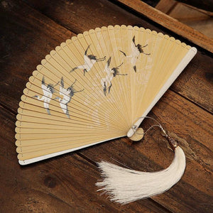 Folding fan female dance fan Hanfu Chinese style full bamboo fan - Yandan_Hanfu