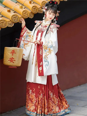 Flower marriage Ming Dynasty Red Hanfu - Yandan_Hanfu