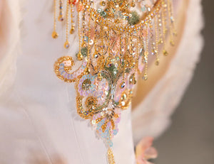 Elegant Toast Dress – Modern Chinese Gown with Exquisite Embroidery for Engagement & Gala Events - Yandan_Hanfu