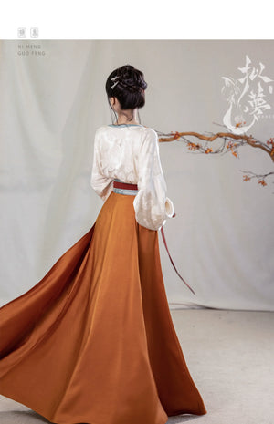the Tang style is breathable, the silk neck, the round neck shirt, the ten broken skirts, the summer - Yandan_Hanfu