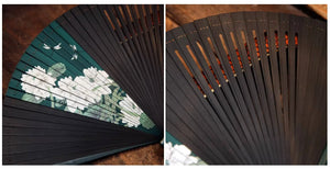 Folding fan female dance fan Hanfu Chinese style full bamboo fan - Yandan_Hanfu