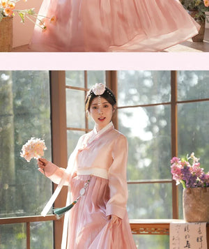 Lotus root pink hanbok - Yandan_Hanfu