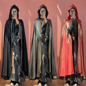 Hanfu cloak domineering men's and women's black, red and silver - Yandan_Hanfu