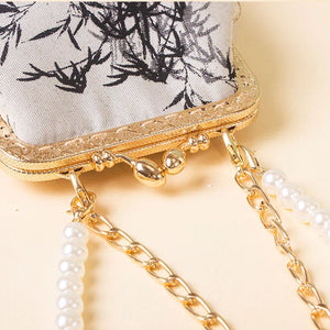 Handmade embroidered pearl celebrity cheongsam banquet bag - Yandan_Hanfu
