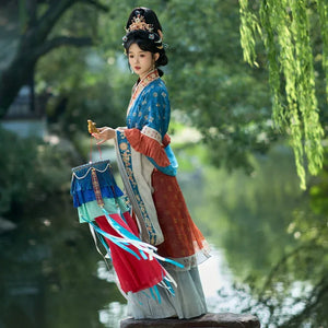 Cloud Silks – Traditional Hanfu Dress Inspired by Wei-Jin Era, Cross-Collar Revival for Women - Yandan_Hanfu