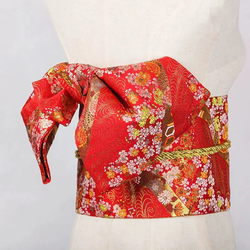 Sello de cintura de kimono japonés Cinturón Yukata Hermoso cinturón de lazo de brocado con estilo Sello de cintura de nudo