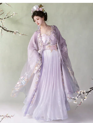 Purple Song Dynasty embroidered big-sleeved Chinese Hanfu - Yandan_Hanfu