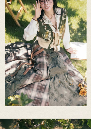 “Winter Trio” – New Chinese Knit Bijia & Skirt Set (Hanfu-Inspired) - Yandan_Hanfu