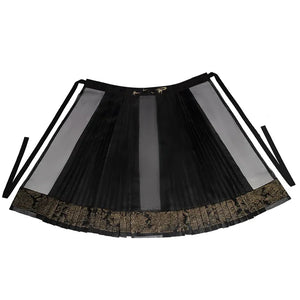 Oriental Grace – Hanfu-Inspired Set | Embroidered Bamboo Tassel Vest with Qipao Collar Top & Mamian Skirt - Yandan_Hanfu