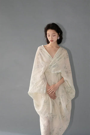 100% Ramie Modern Chinese Dress – Zen-Inspired Summer Travel Maxi with Relaxed Silhouette - Yandan_Hanfu