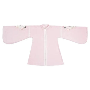 Sweet Rebel Cat – Modern Lolita Hanfu Women's Set | Mandarin Collar Long Robe with Sheer Overlay Skirt - Yandan_Hanfu