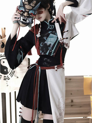 【Walk with Spirits】New Chinese Lolita Outfit – Han-Inspired Top and Skirt Duo - Yandan_Hanfu