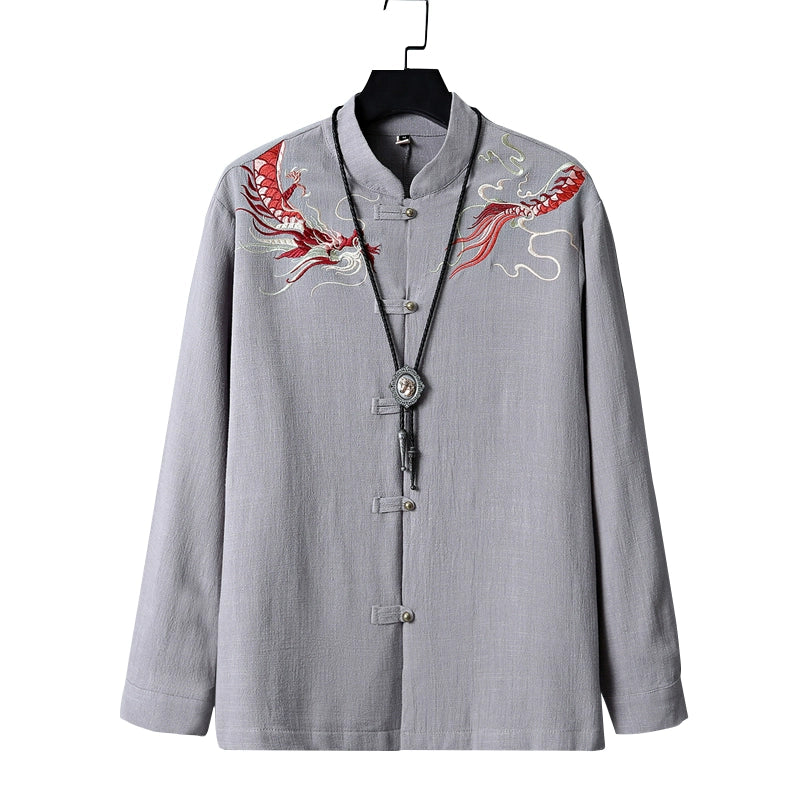 Neue chinesische Tang-Stil chinesischer Stil Knopf oben bestickte Jacke Mao Anzug Jacke