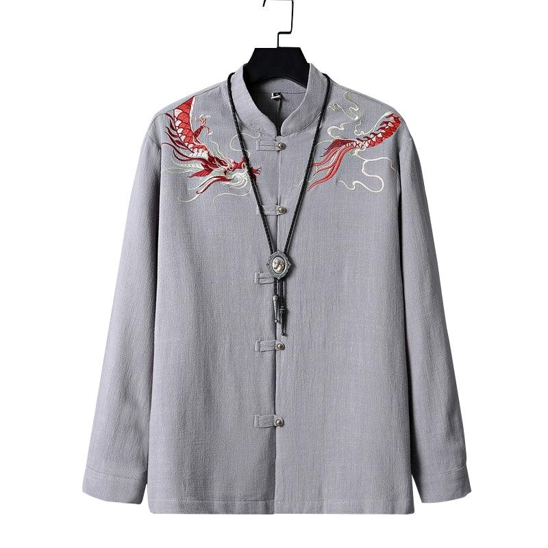 New Chinese Tang style Chinese style button top embroidered jacket Mao suit jacket - Yandan_Hanfu