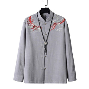 New Chinese Tang style Chinese style button top embroidered jacket Mao suit jacket - Yandan_Hanfu