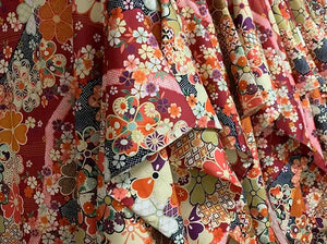 Dark red Japanese retro improved kimono Japanese yukata, fireworks kimono dress - Yandan_Hanfu