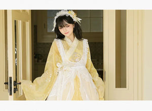 Enamel Elegance – Modern Hanfu Women's Autumn Set | Ming-Style Tieli with Sheer Overlay Skirt in Tencel - Yandan_Hanfu