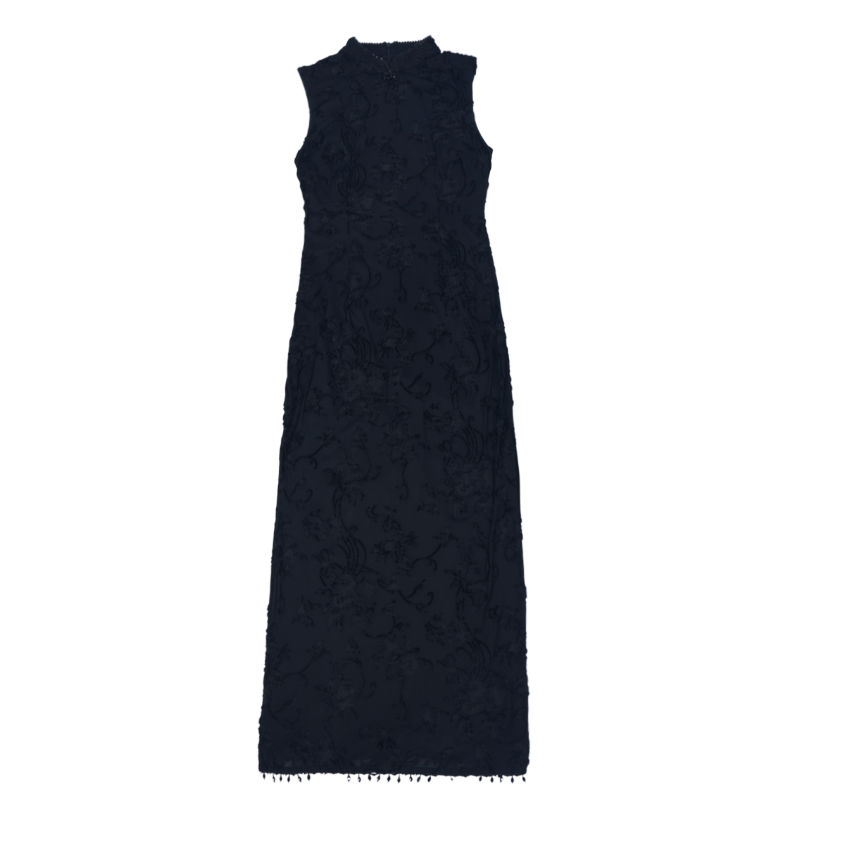 Silent Fragrance – Velvet Beaded Sleeveless Floor-Length Qipao with New Chinese Style Blazer