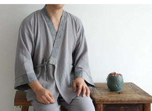 Spring&summer men's pure cotton Hanfu antique pajamas - Yandan_Hanfu