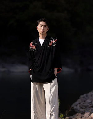 Chinese style cotton and linen retro Hanfu spring and summer Tang suit man - Yandan_Hanfu