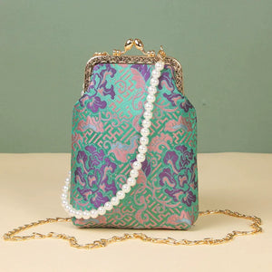 Handmade embroidered pearl celebrity cheongsam banquet bag - Yandan_Hanfu