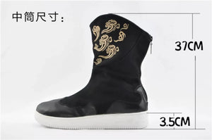 Men's shoes retro official boots auspicious cloud embroidery - Yandan_Hanfu