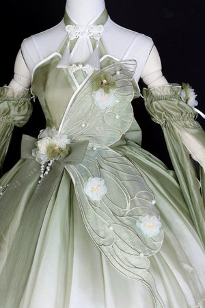 【Butterfly spring】 lolita flower marriage Chinese style lolita green dress women's summer - Yandan_Hanfu
