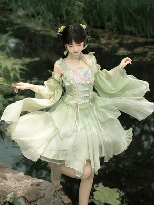 Original chinese brand chinese style tsinghua lu lolita embroidery han element exquisite super fairy sweet suspender dress summer front view