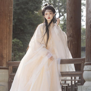 Original new hanfu super fairy skirt women ancient elegant chinese style clothing for daily outings back view