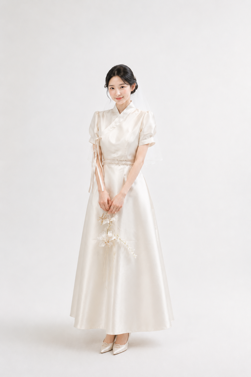 modern chinese wedding dress white Pearl-Satin Hanbok Gown M–3XL with bust/waist size Color:New York Red OLD-NOV30 Moorey Beaded Mini Dress