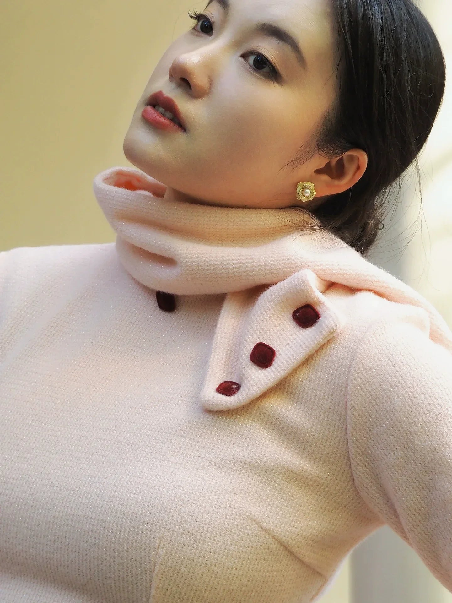 Pink Winter Qipao Dress – Retro Chinese Silhouette | Warm & Curve-Flattering Fit - Yandan_Hanfu