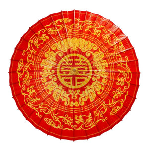 Pure red intangible heritage umbrella chinese traditional wedding oil paper umbrella