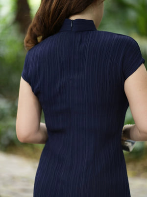 Slightly fat friendly cheongsam dress new chinese national style slim daily with thin belly cover for large size women fabric detail