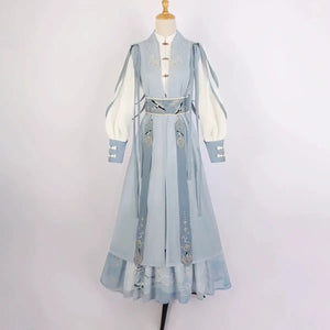 Shanjian Ming Hanfu, light blue ink painting style super immortal ancient clothing - Yandan_Hanfu