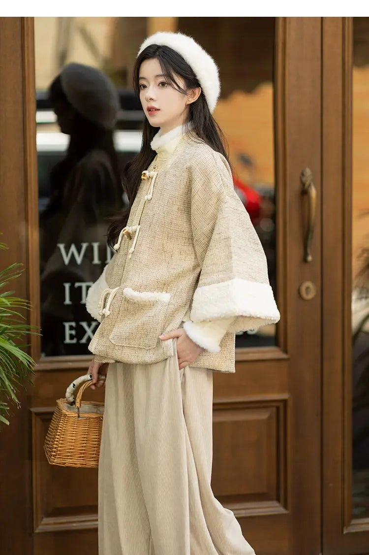 Brown modern hanfu dress for women, combining traditional Song Dynasty elegance with contemporary Chinese style. Made from luxurious silk, this hanfu includes options for a coordinating coat or jacket, making it perfect for winter wear, casual outings, or formal occasions such as graduations. This hanfu dress is available in our online hanfu shop, where customers can find authentic hanfu for sale, including casual hanfu, modern Chinese clothing from top Chinese brands, and other unique styles. Ideal for tho