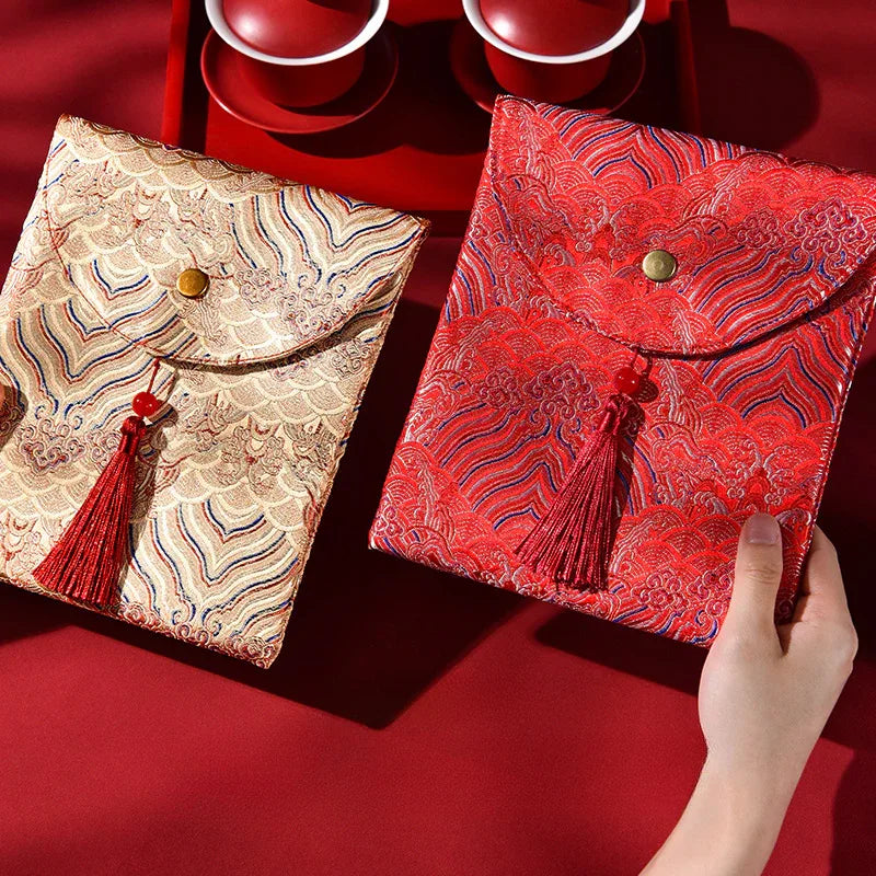 "Auspicious Cloud Congratulations" Chinese Wedding Big Red Envelope Hong Bao - Yandan_Hanfu